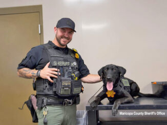 Maricopa County Sheriff's Office Detention Officer Rice and K9 Max in April 2025 (SOURCE: Maricopa County Sheriff's Office)