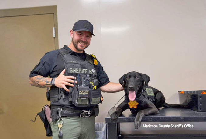Maricopa County Sheriff's Office Detention Officer Rice and K9 Max in April 2025 (SOURCE: Maricopa County Sheriff's Office)
